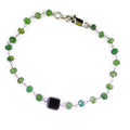 Certified 5 mm Emerald Gemstone Chain Bracelet With 7 mm Black Bead - ZeeDiamonds