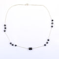 AAA Certified Black Diamond Chain Necklace in 925 Silver, Great Luster - ZeeDiamonds