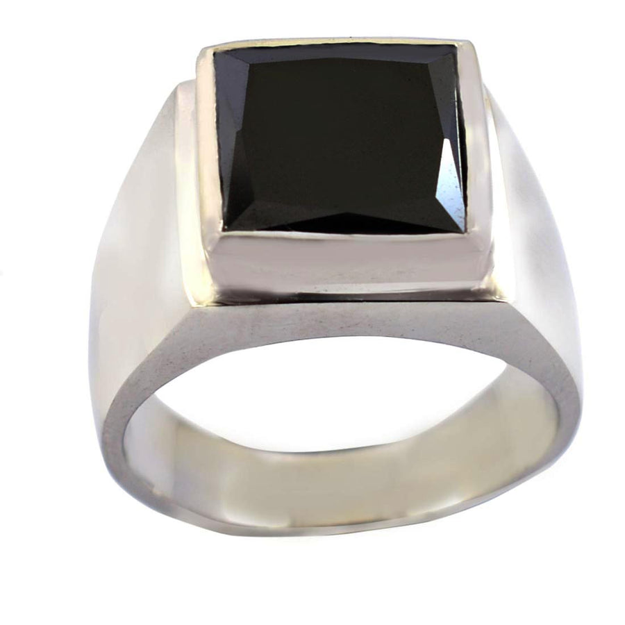 8.65 Ct AAA Certified Black Diamond Solitaire Ring in 925 Sterling Silver - ZeeDiamonds
