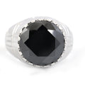 10.5 Ct Black Diamond Solitaire Ring in 925 Sterling Silver - ZeeDiamonds