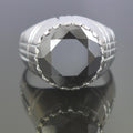 10.5 Ct Black Diamond Solitaire Ring in 925 Sterling Silver - ZeeDiamonds