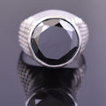 10.8 Ct Black Diamond Solitaire Ring in 925 Sterling Silver - ZeeDiamonds