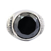 RARE 10.80 Ct Black Diamond Solitaire Ring in 925 Sterling Silver with Bezel Style, Wedding Collection & Stunning Look