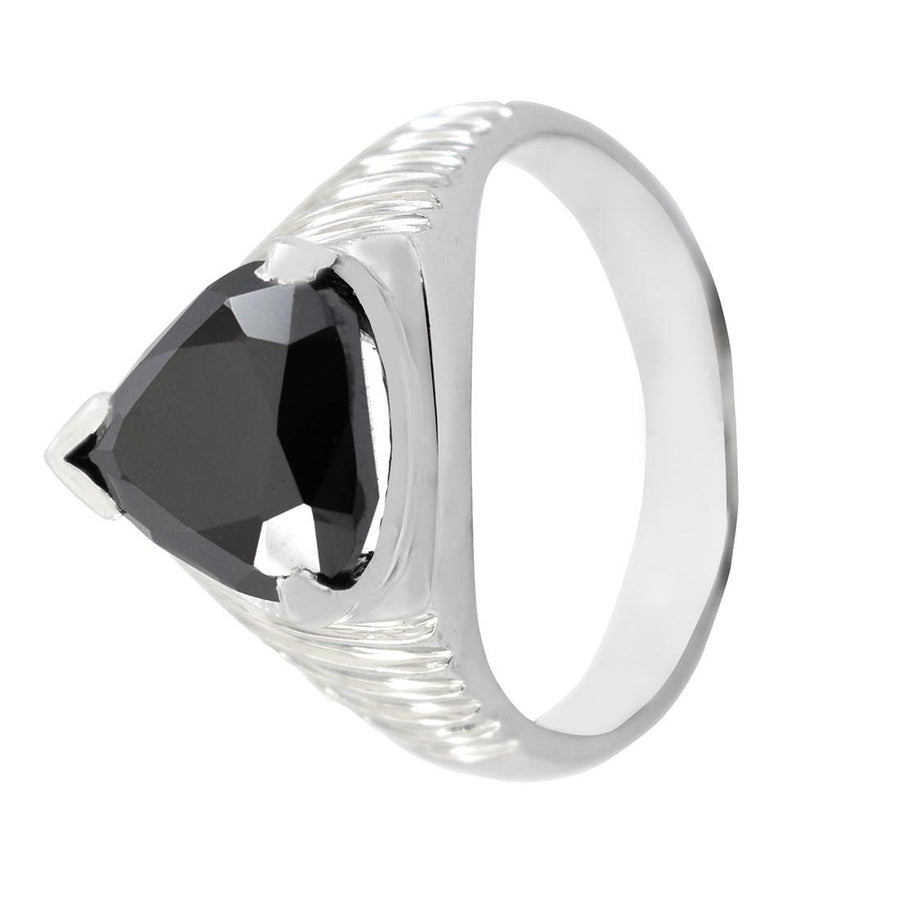 6 Ct Black Diamond Solitaire Ring in 925 Sterling Silver - ZeeDiamonds