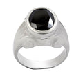 7.5 Ct Oval Shape Black Diamond Solitaire Ring in 925 Sterling Silver - ZeeDiamonds
