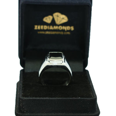 4.6 Ct Black Diamond Solitaire Ring in 925 Sterling Silver - ZeeDiamonds