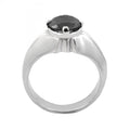 2.7 Ct Round Shape Black Diamond Solitaire Ring in 925 Sterling Silver - ZeeDiamonds