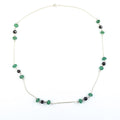 4 mm, Round Black Diamond with Emerald Beads Fancy Necklace - ZeeDiamonds