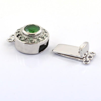 Three Row Emerald Gemstone Clasp For Making Fine Jewelry, Designer Clasps - ZeeDiamonds