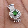 Three Row Emerald Gemstone Clasp For Making Fine Jewelry, Designer Clasps - ZeeDiamonds