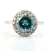 1.35 Ct Certified Blue Diamond Ring with Diamond Accents.Great Luster & Brilliance. - ZeeDiamonds