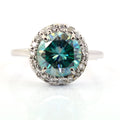 1.35 Ct Certified Blue Diamond Ring with Diamond Accents.Great Luster & Brilliance. - ZeeDiamonds