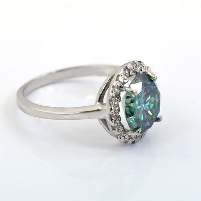 1.35 Ct Certified Blue Diamond Ring with Diamond Accents.Great Luster & Brilliance. - ZeeDiamonds