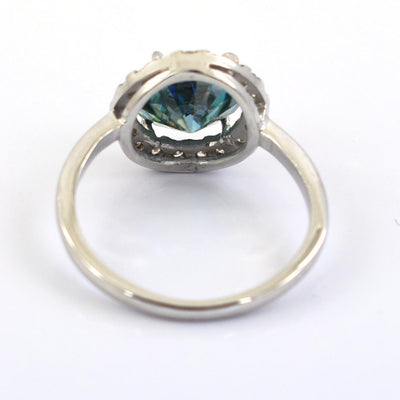 1.35 Ct Certified Blue Diamond Ring with Diamond Accents.Great Luster & Brilliance. - ZeeDiamonds