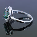 1.35 Ct Certified Blue Diamond Ring with Diamond Accents.Great Luster & Brilliance. - ZeeDiamonds