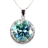 9 Ct Huge Blue Diamond Pendant with VVS White Diamond Accents - ZeeDiamonds