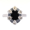 5.50 Ct Designer Black Diamond Solitaire Ring With Diamond Accents, Amazing Collection & Great Shine