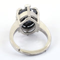 5.5 Ct Black Diamond Solitaire Ring With Diamond Accents - ZeeDiamonds