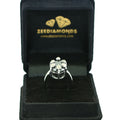 5.5 Ct Black Diamond Solitaire Ring With Diamond Accents - ZeeDiamonds