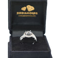 2.2 Ct Black Diamond Solitaire Ring With Diamond Accents - ZeeDiamonds