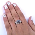 2.2 Ct Black Diamond Solitaire Ring With Diamond Accents - ZeeDiamonds