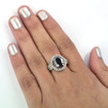 4 Ct Black Diamond Solitaire Ring With Diamond Accents - ZeeDiamonds