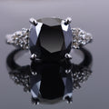 4.5 Ct, Cushion Shape Black Diamond Ring With Diamond Accents - ZeeDiamonds