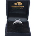 4.25 Ct Black Diamond Solitaire Cocktail Ring with Diamond Accents - ZeeDiamonds