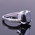 5.15 Ct Oval Cut Black Diamond with Diamond Accents Designer Ring - ZeeDiamonds