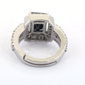 2.5 Ct, Radiant Shape Black Diamond Ring With Diamond Accents - ZeeDiamonds