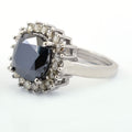 4.15 Carat Black Diamond Solitaire with Accents Designer Ring, Gift for Birthday - ZeeDiamonds