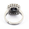 4 Ct, Cushion Cut Black Diamond Ring With Diamond Accents - ZeeDiamonds