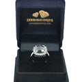 4 Ct, Cushion Cut Black Diamond Ring With Diamond Accents - ZeeDiamonds