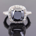 4.15 Carat Black Diamond Solitaire with Accents Designer Ring - ZeeDiamonds