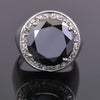 Huge & Rare 11 Ct Black Diamond Cocktail Ring With Diamond Accents in 925 Silver, Ideal Gift for Wedding, Anniversary