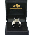 10 Ct Rectangle Shape, Black Diamond Ring With Diamond Accents - ZeeDiamonds