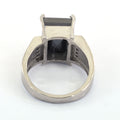 10.05 Cts Princess Cut Black Diamond Solitaire with Accents Designer Ring - ZeeDiamonds