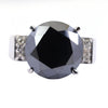 10.50 Carat Black Diamond Solitaire with Accents Designer Ring - ZeeDiamonds