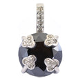 12 Ct Brilliant Cut Black Diamond Designer Pendant with Diamond Accents - ZeeDiamonds
