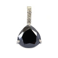 7.70 Ct Pear Shape Black Diamond Fancy Pendant with Diamond Accents - ZeeDiamonds