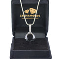 9 Ct, Black Diamond Solitaire Pendant With Diamond Accents - ZeeDiamonds