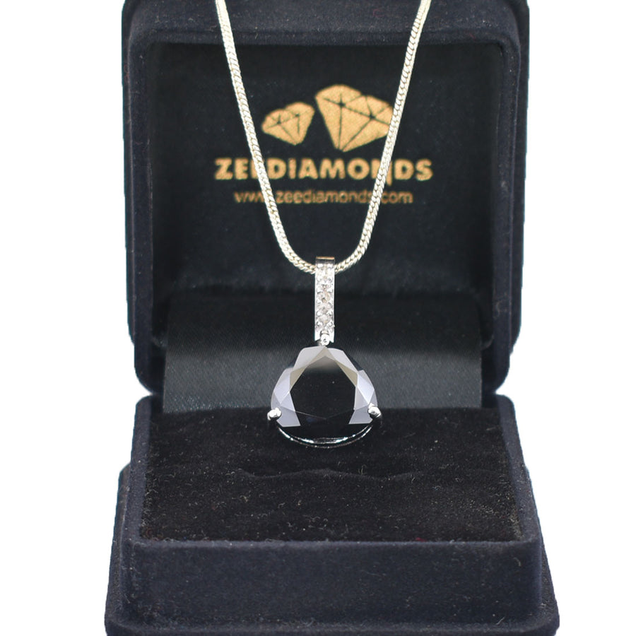 7.70 Ct, Black Diamond Designer Accents Pendant, Great Shine & Beautiful Look - ZeeDiamonds