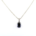 6 Ct, Black Diamond Solitaire Pendant With Diamond Accents - ZeeDiamonds