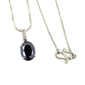 6 Ct, Black Diamond Solitaire Pendant With Diamond Accents - ZeeDiamonds