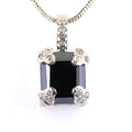 6.50 Ct Radiant Cut Black Diamond Designer Pendant with Diamond Accents - ZeeDiamonds