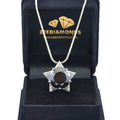 10 Ct, Black Diamond Solitaire Designer Accents Pendant, Great Shine & Luster - ZeeDiamonds