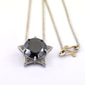 10 Ct, Black Diamond Solitaire Designer Accents Pendant, Great Shine & Luster - ZeeDiamonds