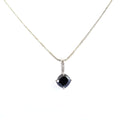 4 Ct, Black Diamond Solitaire Pendant With Diamond Accents - ZeeDiamonds