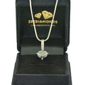 4 Ct, Black Diamond Solitaire Pendant With Diamond Accents - ZeeDiamonds