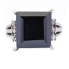 6.50 Carat, Princess Cut Black Diamond Ring With Diamond Accents, Amazing Collection & Great Shine